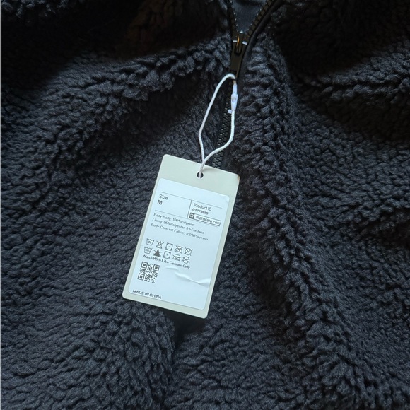 Halara- Hooded Long Sleeve Ribbed Relaxed Casual Sherpa Jacket - Picture 5 of 6